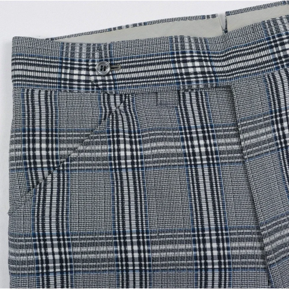 VTG 1970s Plaid 2 Pc Suit 38R 33 x33 Flare Leg Retro Griffon Allens USA Made